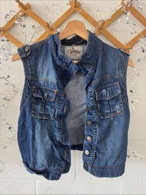 Cropped Denim Vest